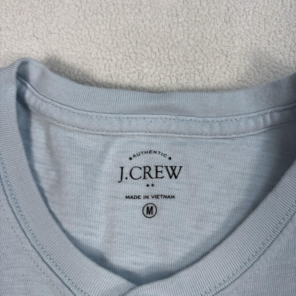 J.Crew Slub Cotton Henley‎ Shirt Men's M Light Blue L1965 - Picture 3 of 11